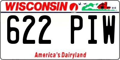 WI license plate 622PIW