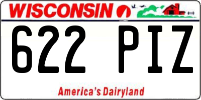 WI license plate 622PIZ