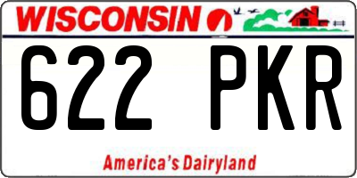 WI license plate 622PKR