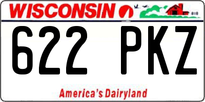 WI license plate 622PKZ