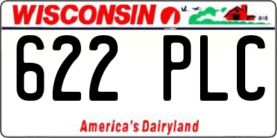 WI license plate 622PLC
