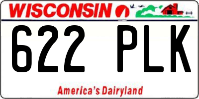 WI license plate 622PLK