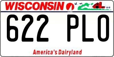 WI license plate 622PLO