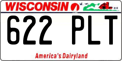 WI license plate 622PLT