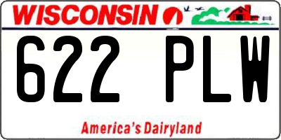 WI license plate 622PLW