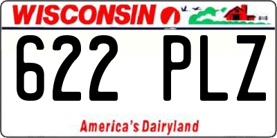 WI license plate 622PLZ