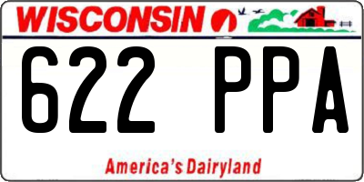 WI license plate 622PPA