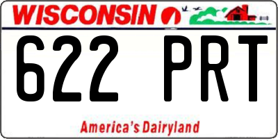 WI license plate 622PRT
