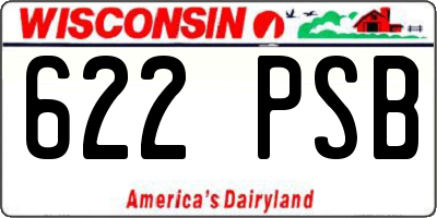 WI license plate 622PSB