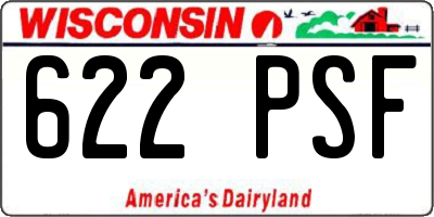 WI license plate 622PSF