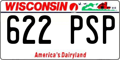 WI license plate 622PSP
