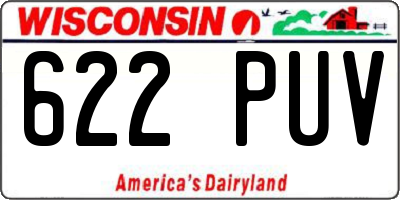 WI license plate 622PUV