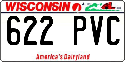 WI license plate 622PVC