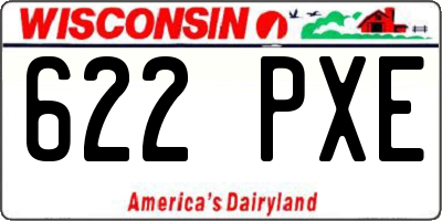 WI license plate 622PXE