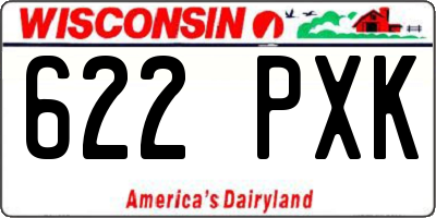 WI license plate 622PXK