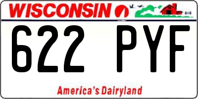 WI license plate 622PYF