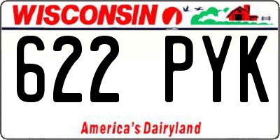 WI license plate 622PYK