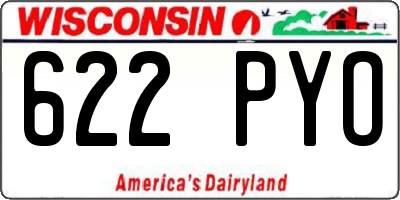 WI license plate 622PYO