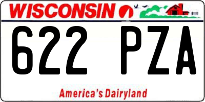 WI license plate 622PZA