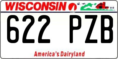 WI license plate 622PZB