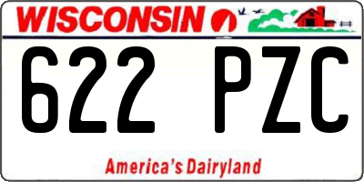 WI license plate 622PZC