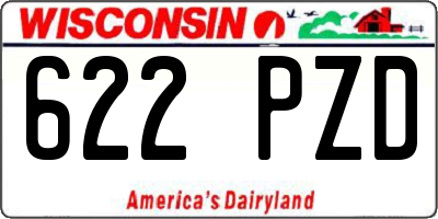 WI license plate 622PZD