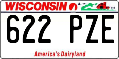 WI license plate 622PZE