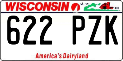 WI license plate 622PZK
