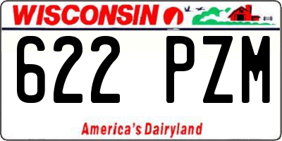 WI license plate 622PZM