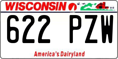 WI license plate 622PZW