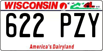 WI license plate 622PZY