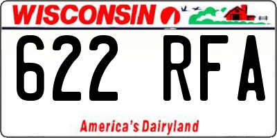 WI license plate 622RFA