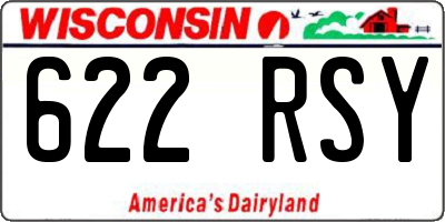 WI license plate 622RSY