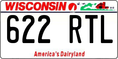 WI license plate 622RTL