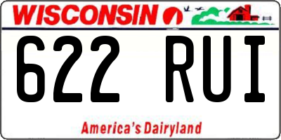 WI license plate 622RUI