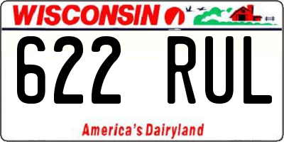 WI license plate 622RUL