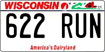 WI license plate 622RUN