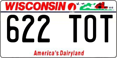 WI license plate 622TOT