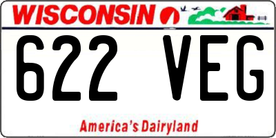 WI license plate 622VEG