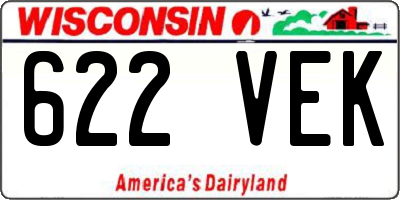 WI license plate 622VEK