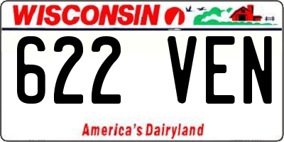 WI license plate 622VEN