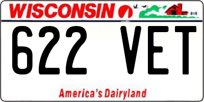 WI license plate 622VET