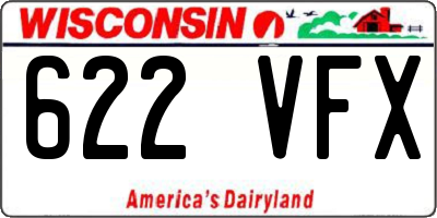WI license plate 622VFX