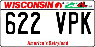 WI license plate 622VPK