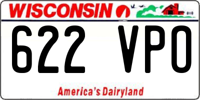 WI license plate 622VPO