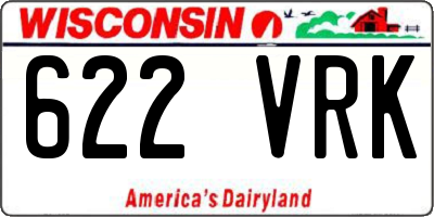 WI license plate 622VRK