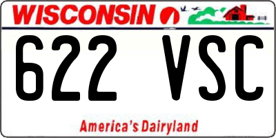 WI license plate 622VSC