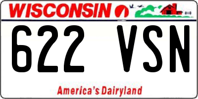 WI license plate 622VSN