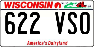 WI license plate 622VSO