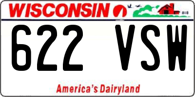 WI license plate 622VSW